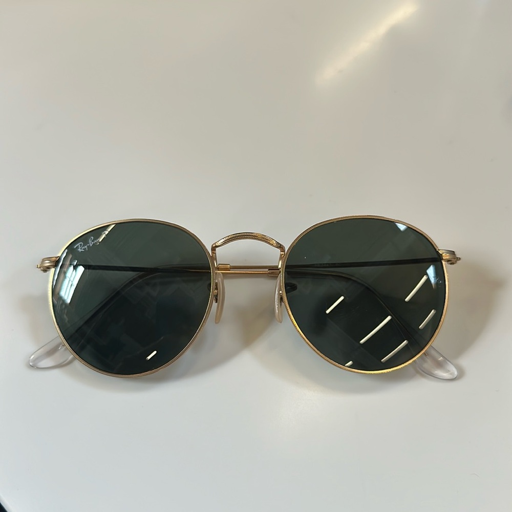 Ray-Ban Sunglasses David Gold Frame Green Lenses Polarized